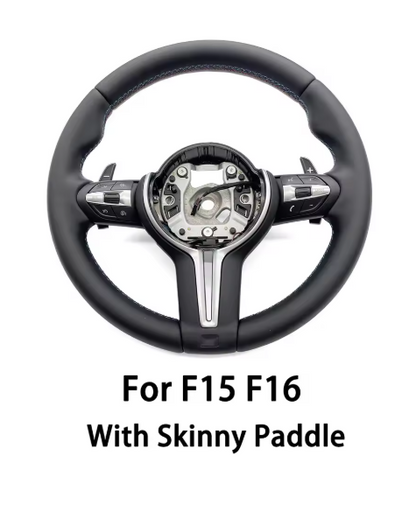 Steering Wheel M-Sport Leather for F10 F11 F15 F16 F20 F30 F31 F32 F36, here the photo shows te steering wheel up close- M-Pure Dynamics