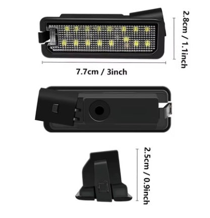 License Plate LED 2pz light for Volkswagen Polo 6N2 9N 6R 6C Passat B6 B7 B8, the photo shows the dimensions of the product - M-Pure Dynamics