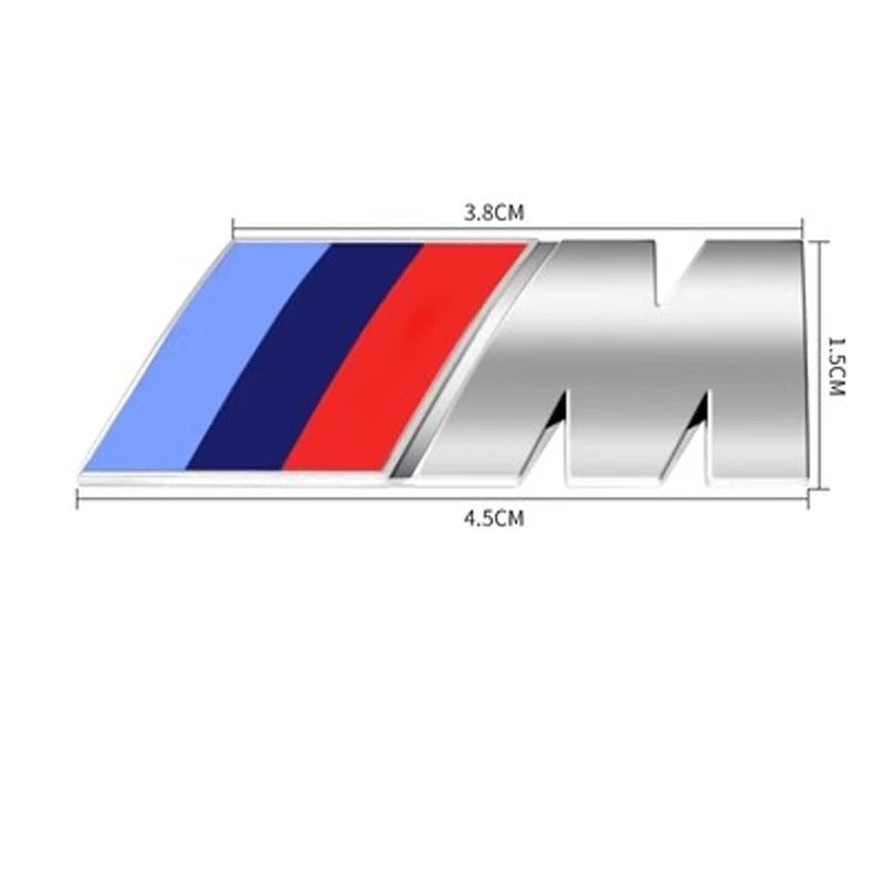 M Power Performance Badge, the photo here shows the siler type with the dimensions - M-Pure Dynamics