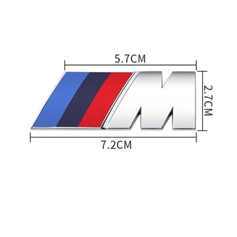 M Power Performance Badge, the photo here shows the silver type with the dimensions - M-Pure Dynamics