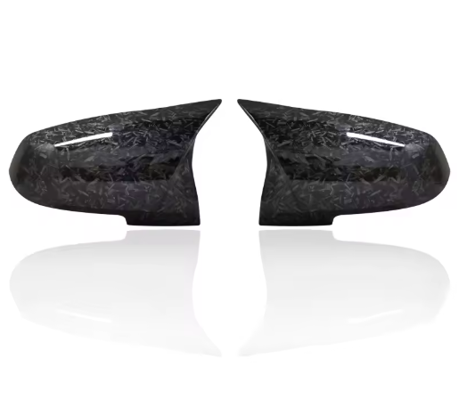 BMW M3 F80 M4 F82 F83 Carbon Fiber Mirror Cover Caps,  the photo shows the forged carbon fiber look mirror caps- M-Pure Dynamics