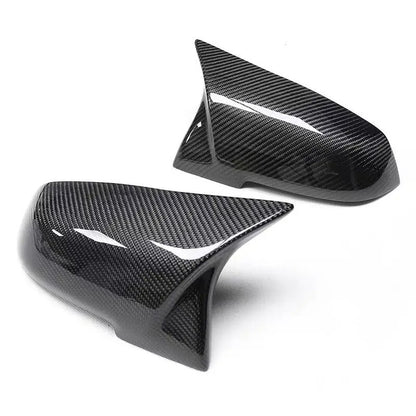 BMW M3 F80 M4 F82 F83 Carbon Fiber Mirror Cover Caps, the photo shows the carbon fiber look mirror caps - M-Pure Dynamics