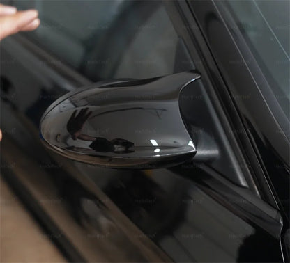 M Style Mirror Cover Caps for BMW Series 1 3 E87 E81 E82 E90 E91 E92 E93 , the photo shows the glossy black variant- M-Pure Dynamics