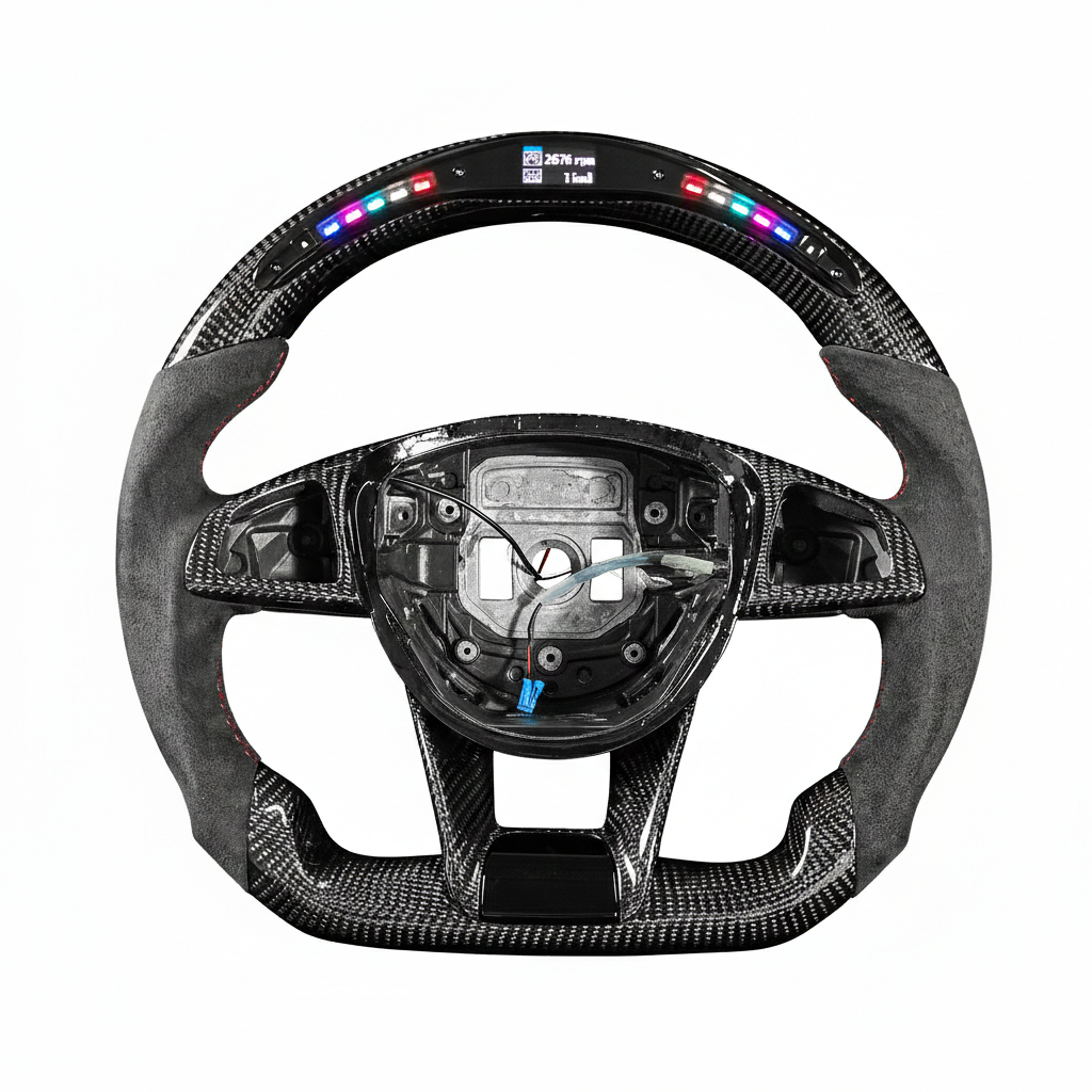 Carbon Steering Wheel with RPM LEDs Mercedes A, W176 C,W205 E,W213 Class