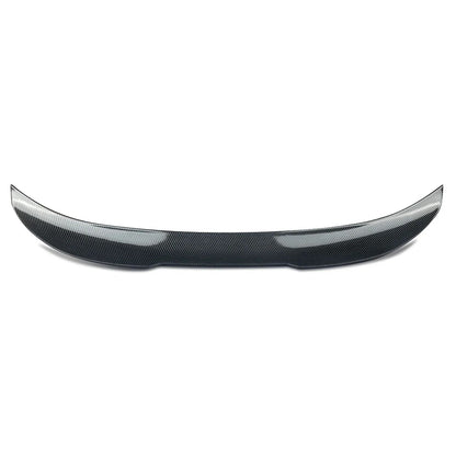 This Photo shows a carbon fiber spoiler with a white background