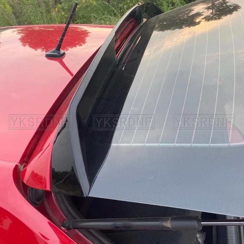 Spoiler for VW Polo MK5 GTI 2012 2013 2014 2015 2016 2017 2018 Glossy Black, here the photo shows the spoiler mounted 
 - M-Pure Dynamics