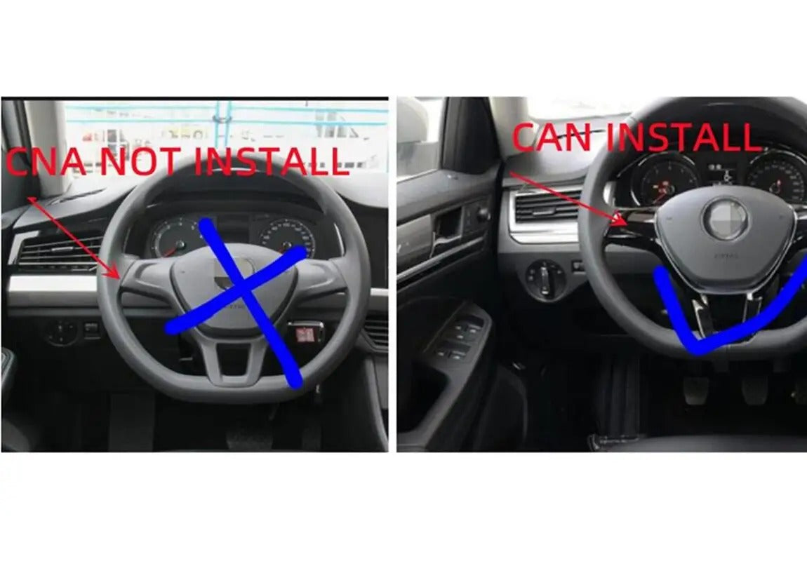 POLO Multifunction Steering Wheel Support OEM:6 c0 959 442, here the photo shows if you can install of not based on the steering wheel you have - M-Pure Dynamics