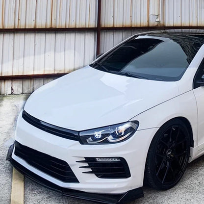 Front Lip Body Kit Volkswagen Scirocco R 2009-2015, here the photo shows the front lip installed on the car - M-Pure Dynamics