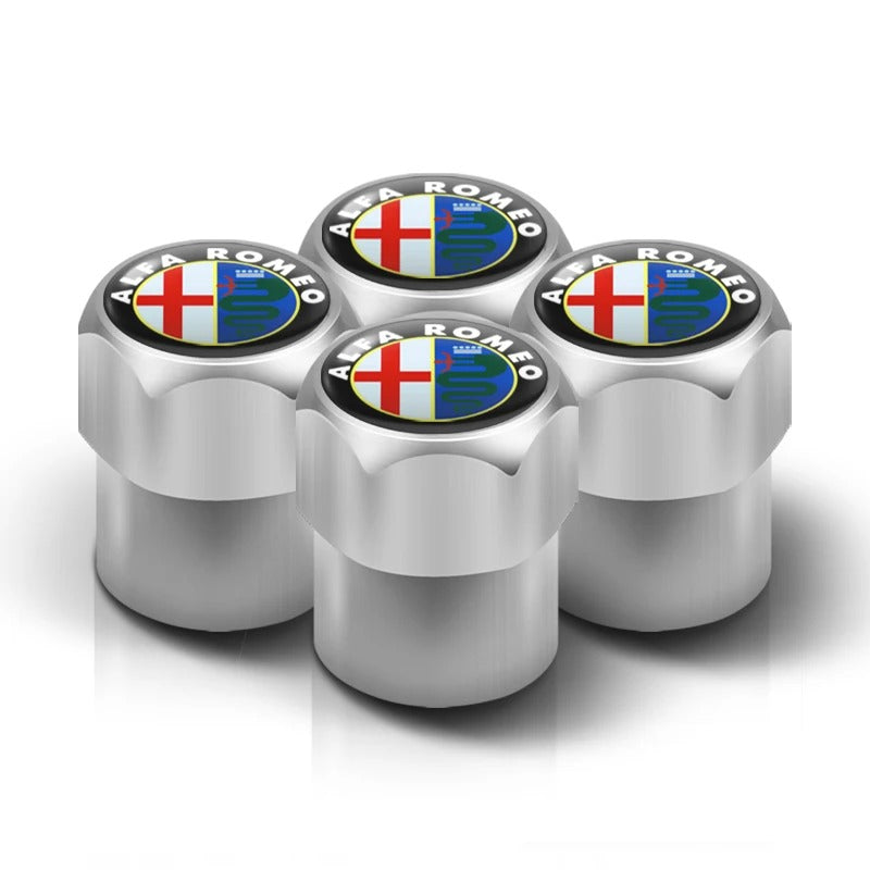 Wheel Valve cover 4 pz for Alfa Romeo Giulia Giulietta Stelvio Mito Tonale 147, the photo shows one of the variants of the valve covers  - M-Pure Dynamics