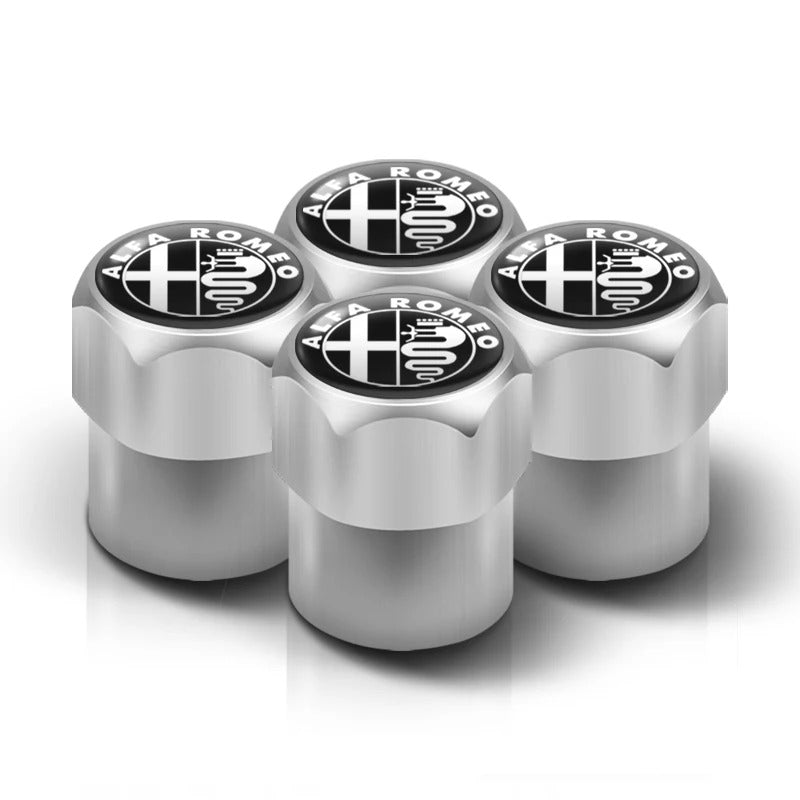Wheel Valve cover 4 pz for Alfa Romeo Giulia Giulietta Stelvio Mito Tonale 147, the photo shows one of the variants of the valve covers  - M-Pure Dynamics